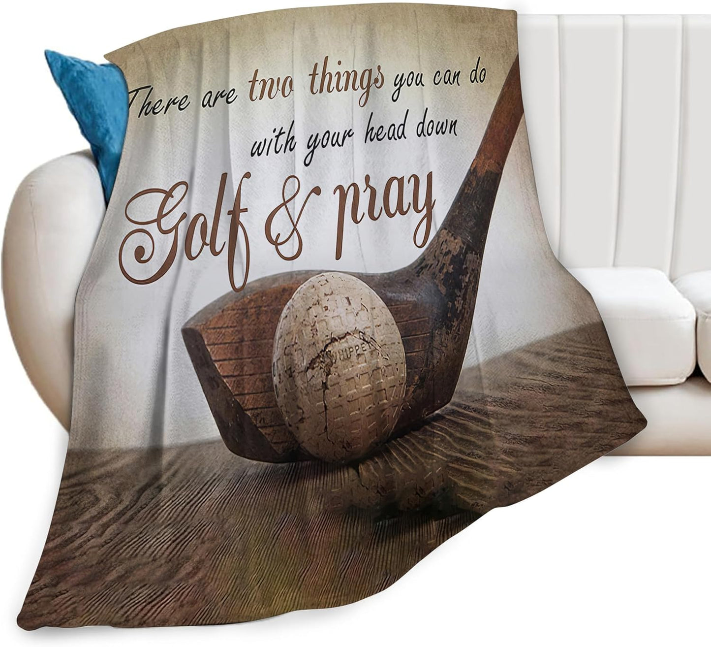 Golf Blanket for Golfers Men Women Fans Sports Throw Blankets Soft Cozy Warm Fuzzy Fleece Inspirational Quotes Golfing Bedding Flannel Throws Stuff Gifts Girls Boys Golf Lovers Bedroom Decor 50"x40"
