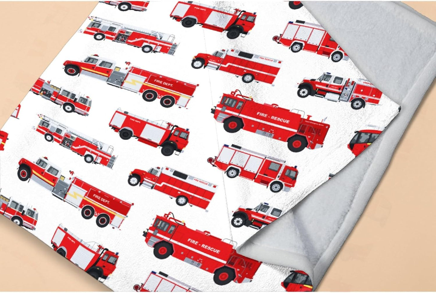 Fire Truck Blanket Gifts for Truck Lover 40 x 50 Inch for Kid,Red Truck Fannel Fleece Throw Blanket Super Soft Throws Blanket for Bed Couch Sofa