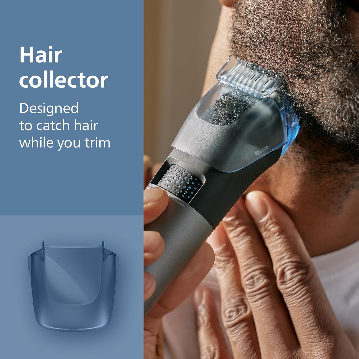 Norelco Philips Beard Trimmer 7000 Series, 100% Waterproof Trimmer for Men, 40 Lock-in Hair Length Settings, BeardSense Power Adaptability, Detail & T-Blade Trimmer Heads, Charging Stand, BT7670/40