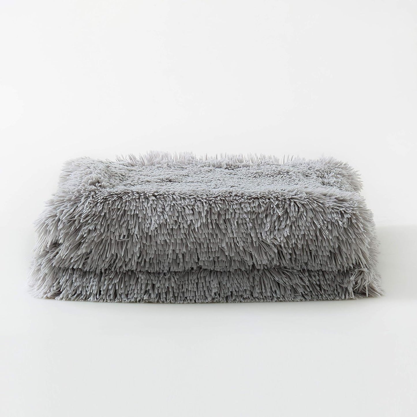 Reafort Luxury Long Hair Shaggy Faux Fur Throw Blanket, Oversized 60" x 70", Ultra Soft PV Fur Plush Blanket for Couch, Sofa, Bed, Cozy Decorative Fuzzy Throw (Grey, 60"X70" Throw)