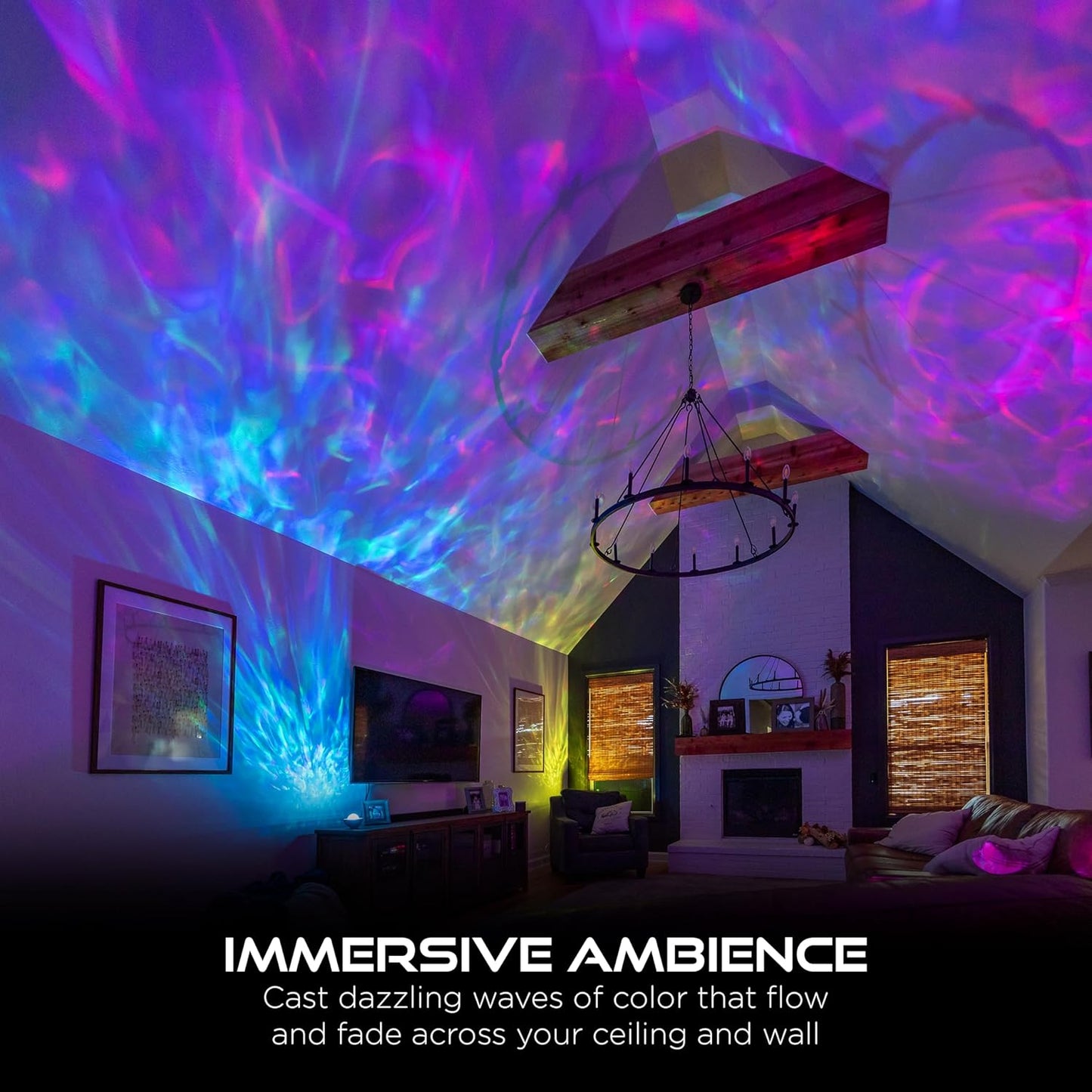 Enbrighten Galaxy Night Light Projector – Star, Aurora & Nebula Ceiling Projector with 15 Color Combinations – USB-C Powered Tabletop Light for Bedroom, Playroom, Game Room & Parties (70333)