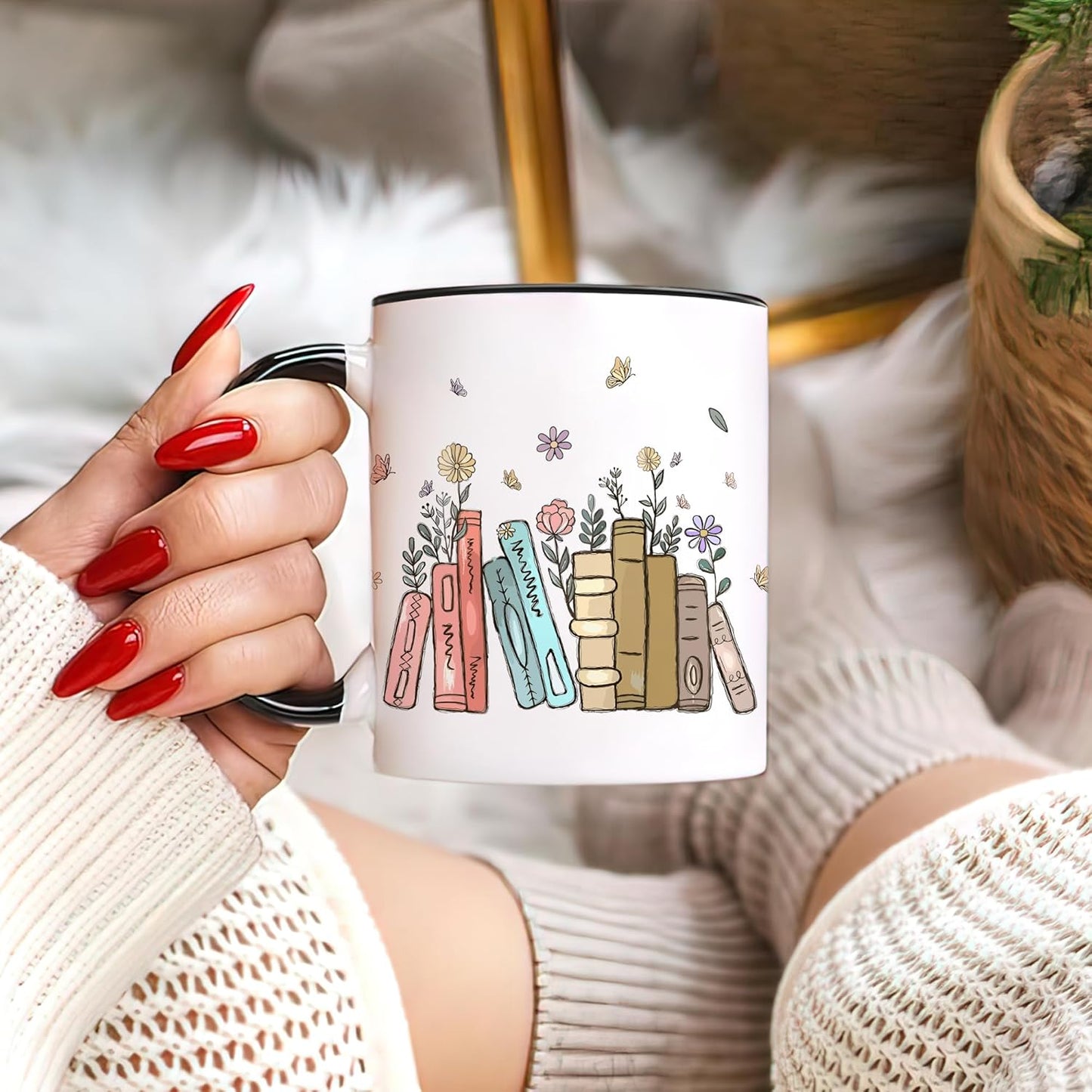 Hyturtle Book Lover Coffee Mug 11oz - Gifts For Book Lover On Christmas, Birthday - Librarian Mug for Women - Bookish Gift - Bookworm Cup - Gift For Her - Gifts for Readers