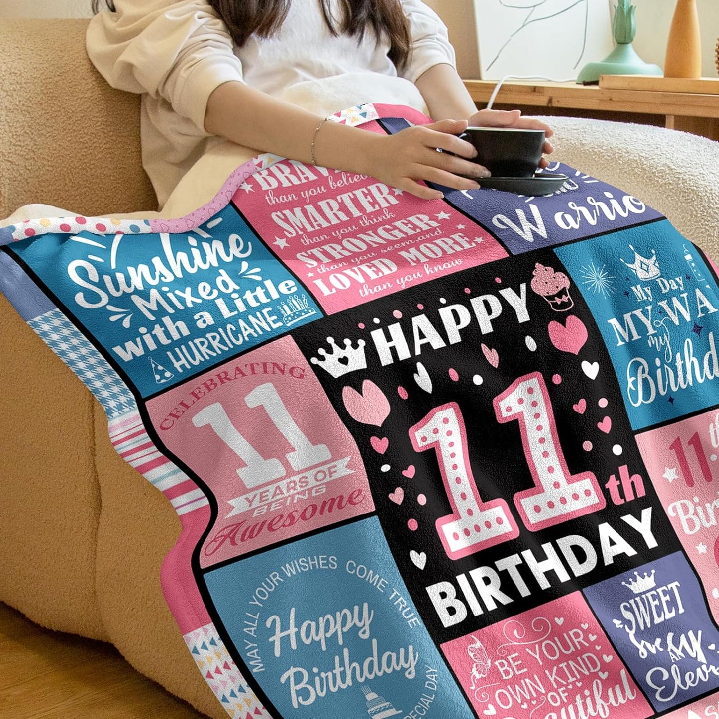 11th Birthday Blanket Gifts for 11 Year Old Girl, 11 Year Old Girl Birthday Gifts