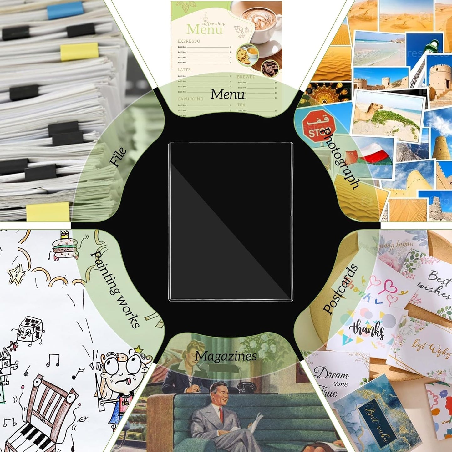 25 Pcs 8.5 x 11 Inch Clear Rigid Print Protectors, Hard Plastic Document Holders and Top Loaders for Photos, Prints, Menu Covers and Birth Certificate