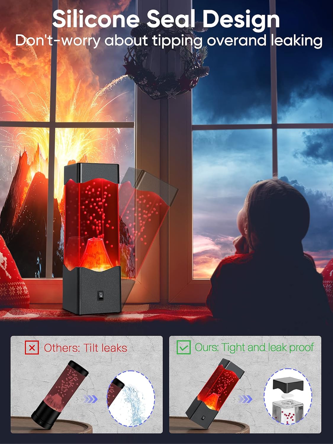 Night Light for Kids,USB Powered Volcano Lamps,Relaxing Nightlight for Kids & Adults,Room Office Desktop Volcano Decoration Mood Night Light, Novelty Gifts for Adults Boys Girls