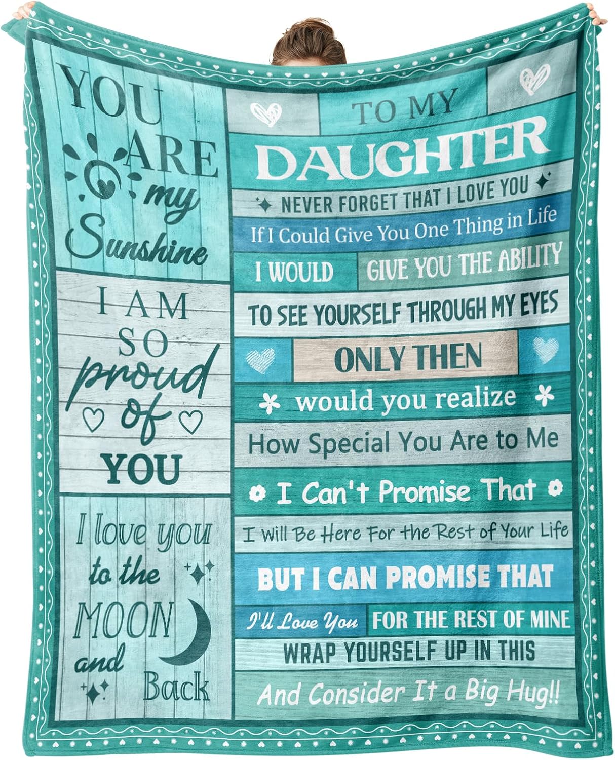 Daughter Gifts from Mom Dad, Daughter Birthday Gifts, Valentines Gifts for Daughters 80"x60" Blankets & Throws for Christmas Mothers Day Graduation