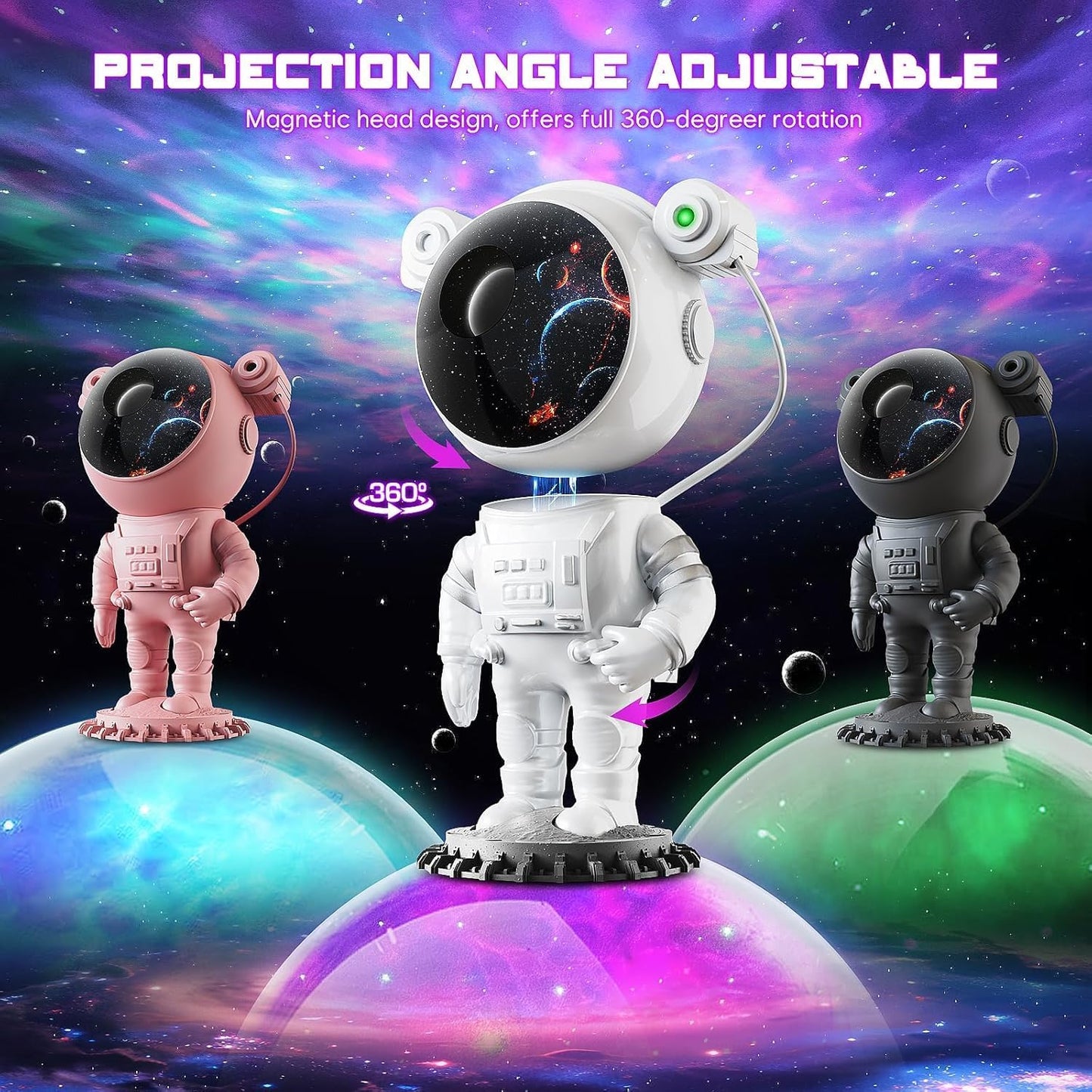 Astronaut Projector, LED Starry Sky Galaxy Projector, Night Light with Remote Control & Timer, Star Light Projector with Nabula Christmas Gift for Kids Adult for Bedroom, Room Decor, Party