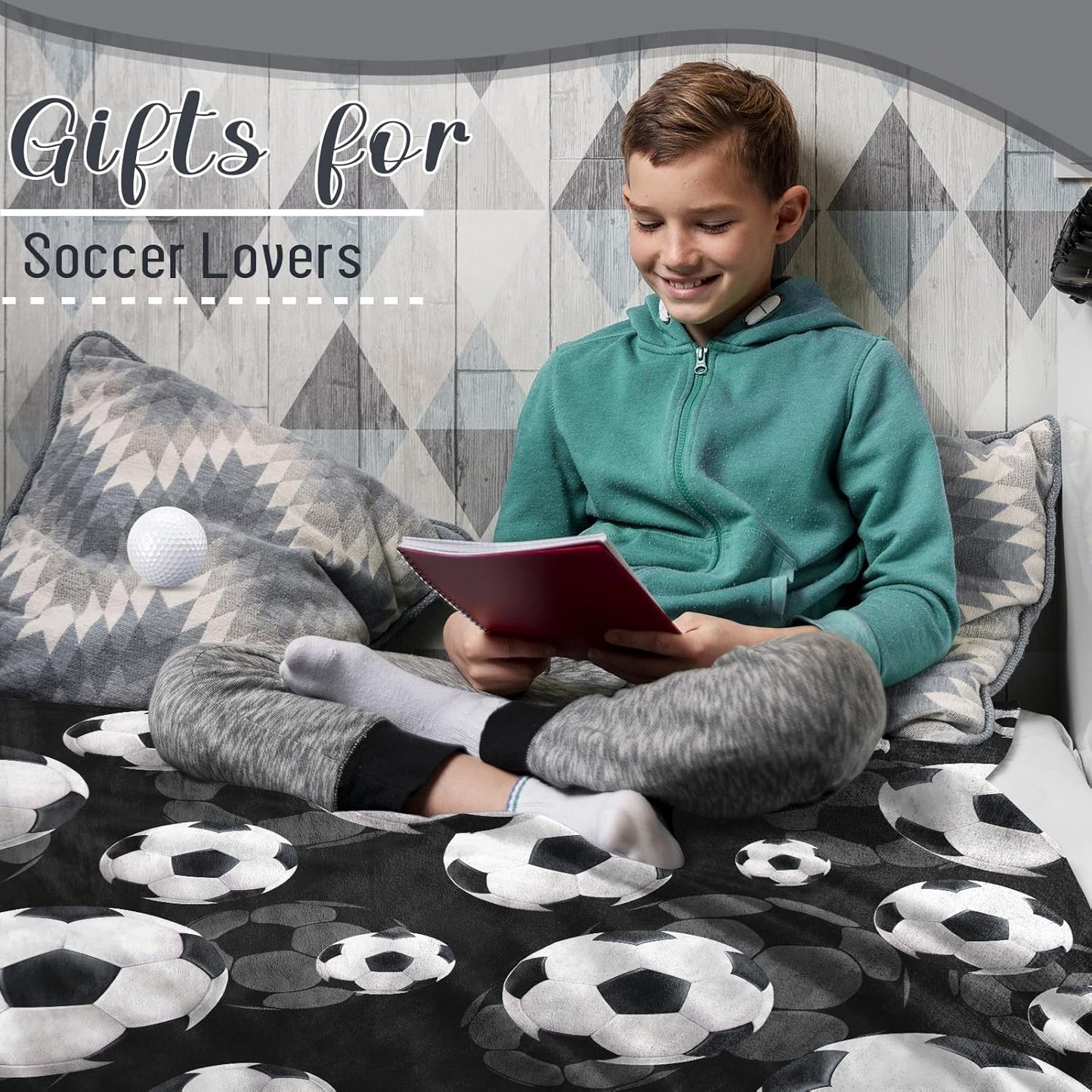 Soccer Blanket Gifts for Boys Sport Soccer Throw Blanket for Bedding Bedroom Decor Stuff for Kids Adults 50"x40"