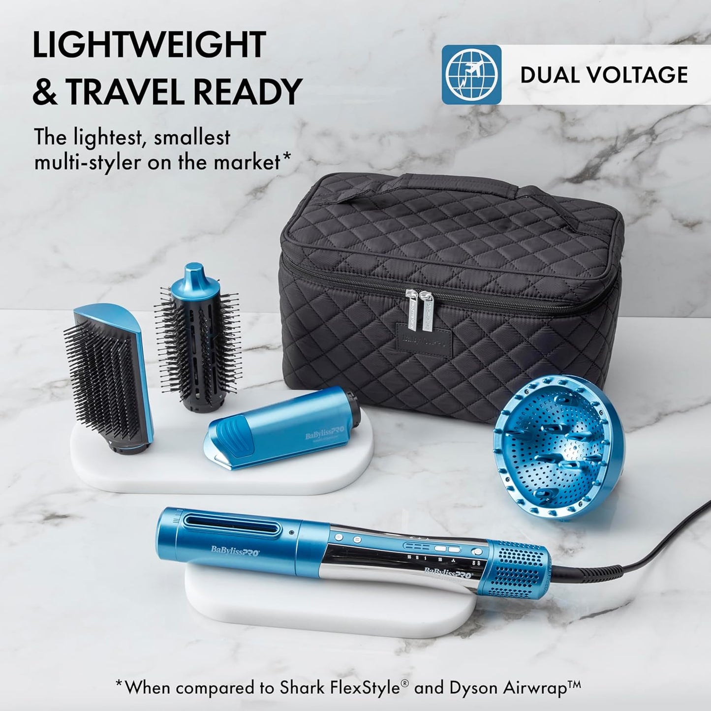 StyleSwitch Ionic Multi-Styler, Air Styler and Hair Dryer, Lightweight Hot Air Brush with 5 Attachments, Automatic Dual Voltage