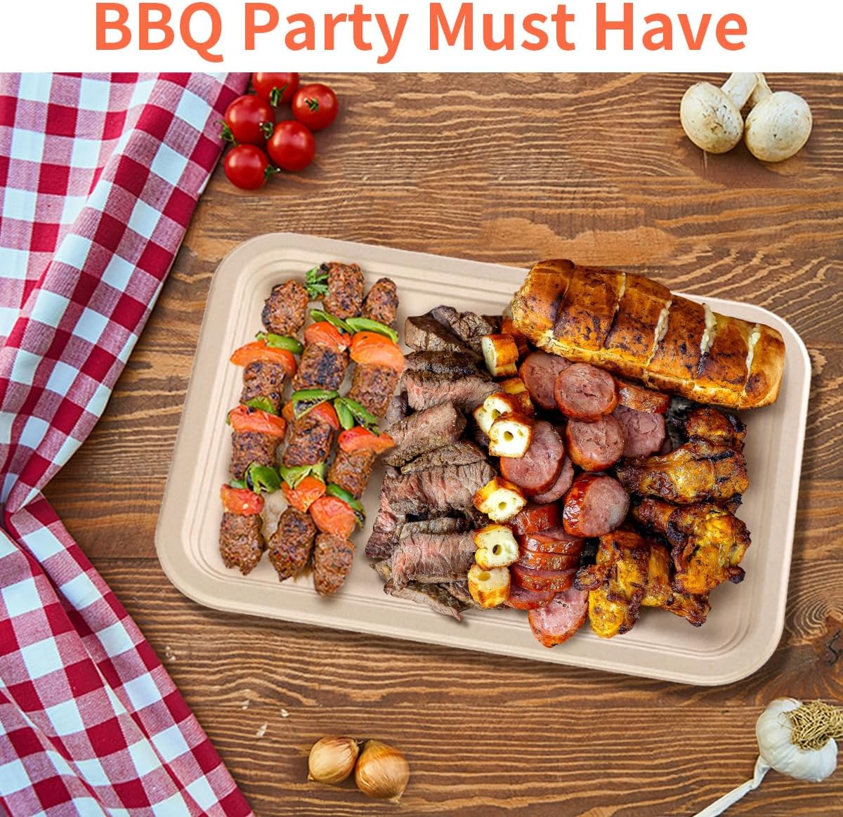 bloomoon 50 Pack 14 inch Disposable Crawfish Trays,Large Paper Plates 14 inch Food Trays Disposable for Seafood Lobster Crab BBQ, Crawfish Boil Party Supplies