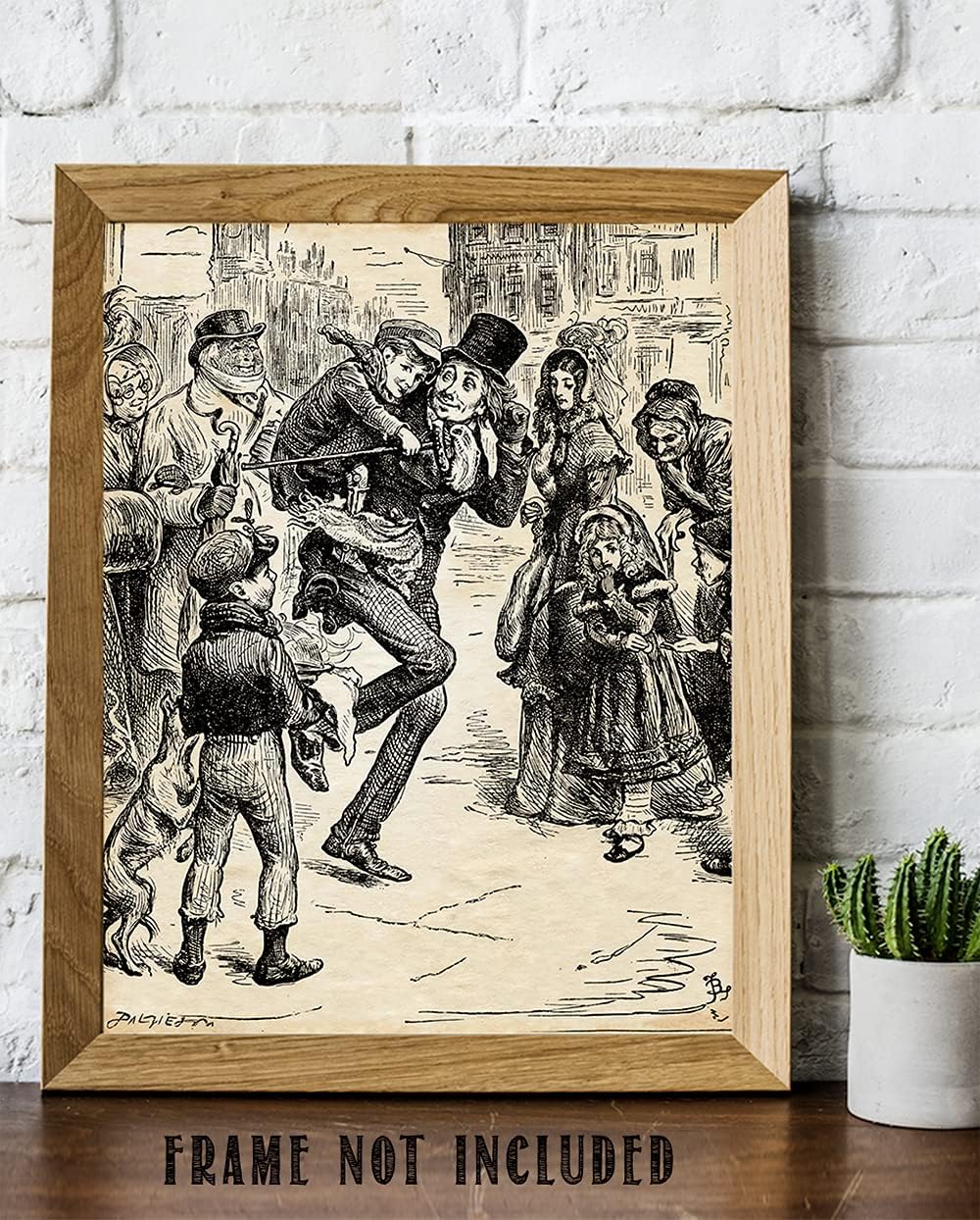 Charles Dickens' Scrooge Illustration from A Christmas Carol Vintage Art 11x14 Unframed Poster - Victorian Scene Wall Decor, Classic Holiday Scene Art Print for Christmas Decor, Library & Reading Nook