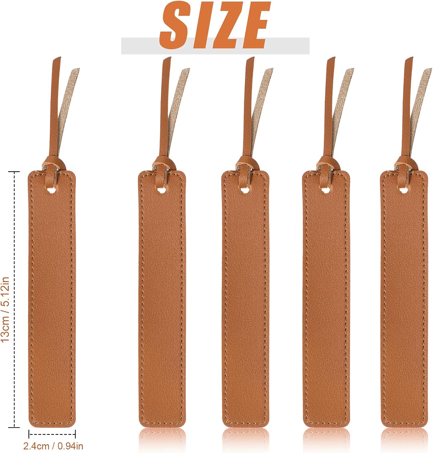 Zonon 10 Pieces Leather Bookmarks Handmade Genuine Leather Page Markers Personalized Bookmarks for Book Reading Bookworm Book Lovers Readers Writers Accessories(Light Tan)
