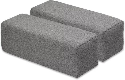 2 Pack Couch Arm Rest Pillow Linen Armrest Cushion, High Density Foam Pillows, Removable & Washable Headboard Elbow Support for Armchair Sofa Bed,Dark Gray,7.9x7.9x19.7