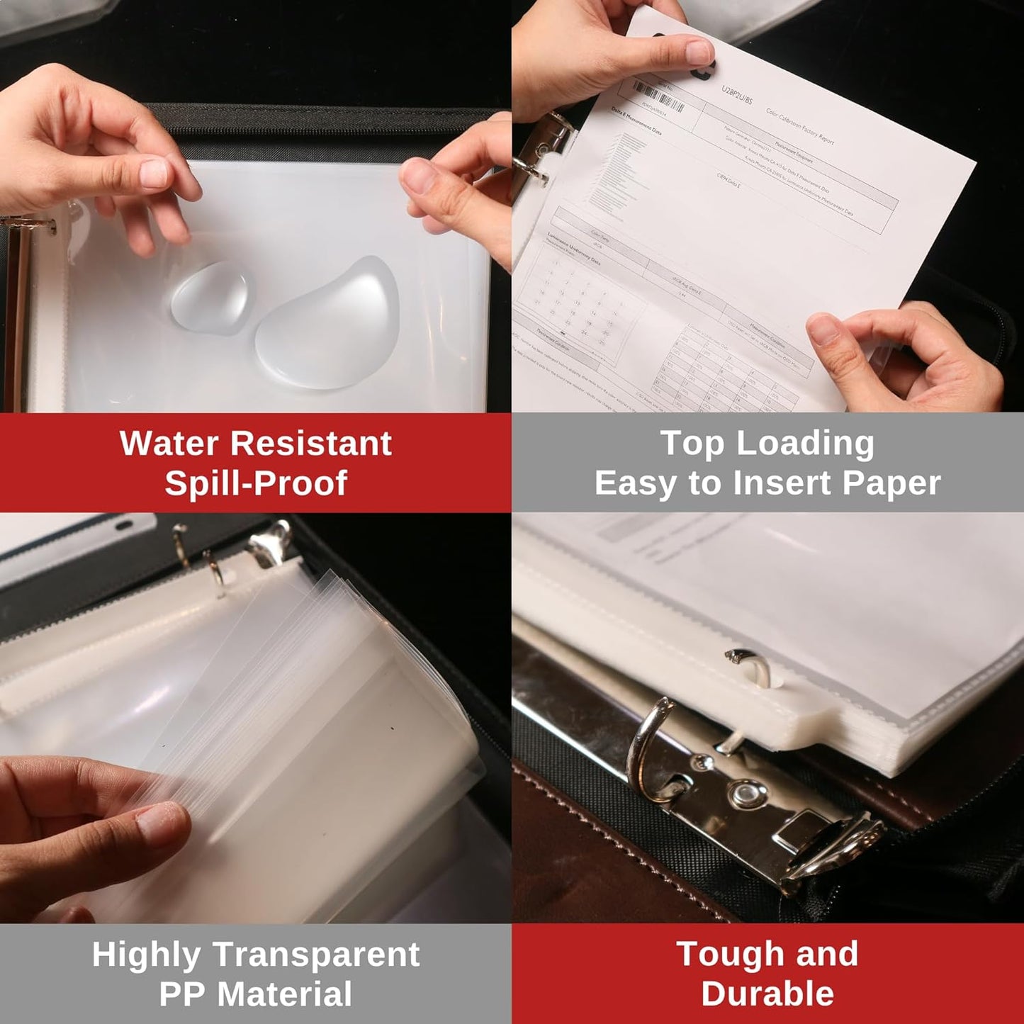 Office Werks 200 Sheet Protectors, 8.5X11 Inch Clear Page for 3 Ring Binder, Plastic Sleeves, Durable Top Loading Paper Protector with Reinforced Holes, Archival Safe