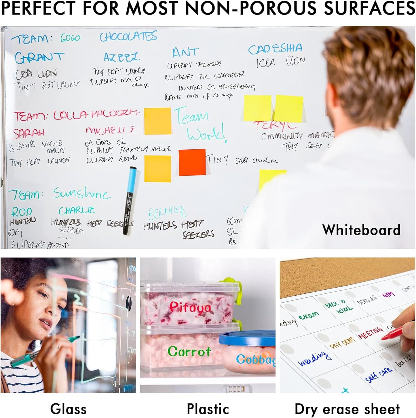 Shuttle Art Dry Erase Markers, 32 Pack 16 Colors Magnetic Whiteboard Markers with Erase, Fine Point Dry Erase Markers Perfect For Writing on Whiteboards,Mirrors for School Office Home