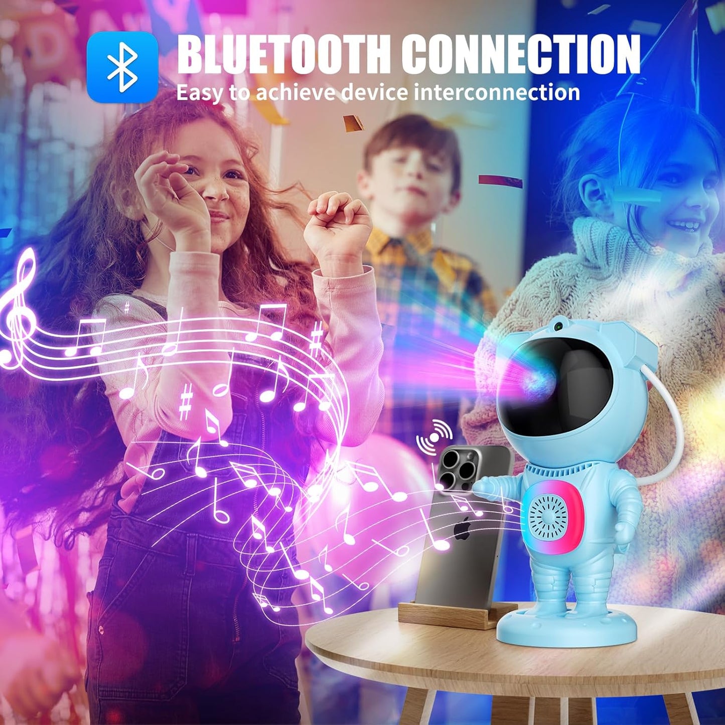 Astronaut Galaxy Projector,Space Projector,with Bluetooth Speaker and Remote Control,360° Adjustable Angle,Spaceman Star Kids Night Light, for Bedroom Ceiling Adult Birthday(Blue)