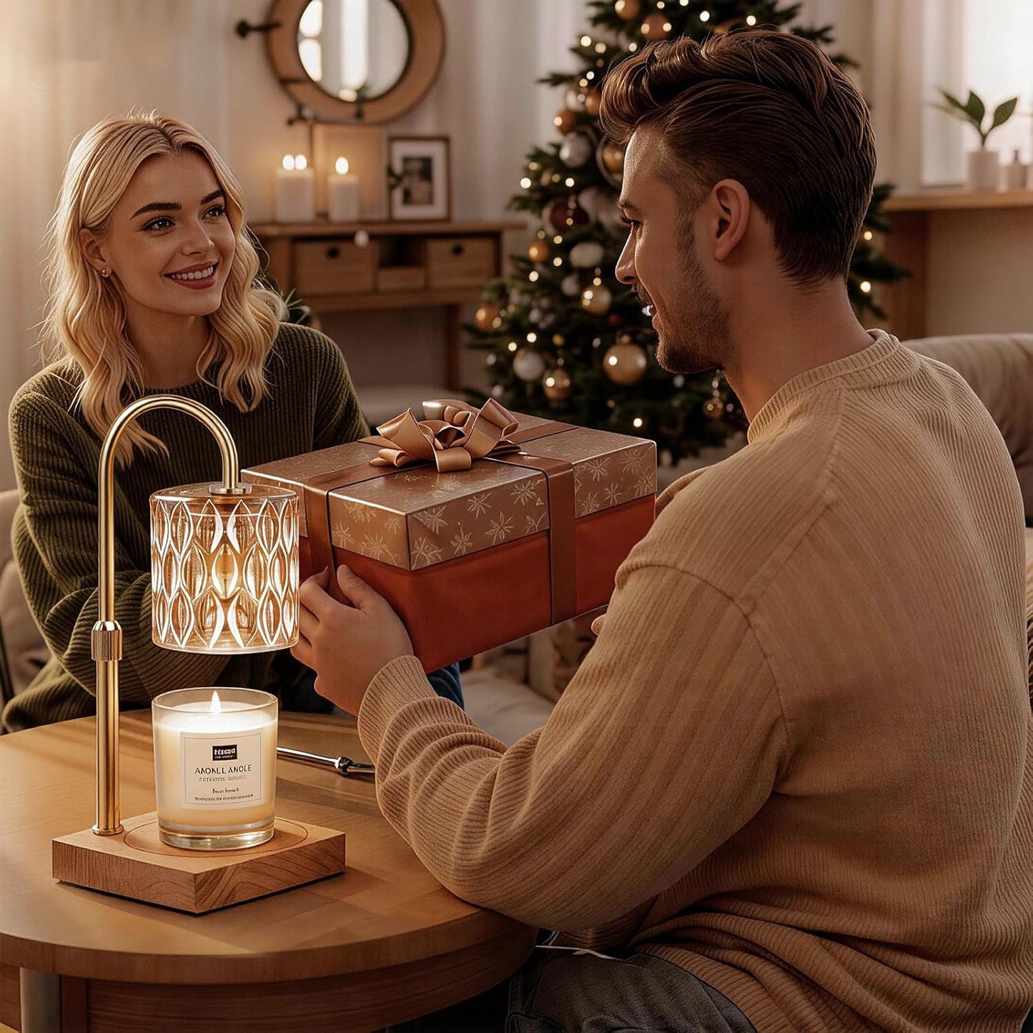 Candle Warmer Lamp, Candle Warmer Light with Timer & Dimmer, Candle Warmer Lamp Adjustable Height, Compatible with Jar Scented Candles, Candle Warming Lamp with 3 Bulbs for Home Decor