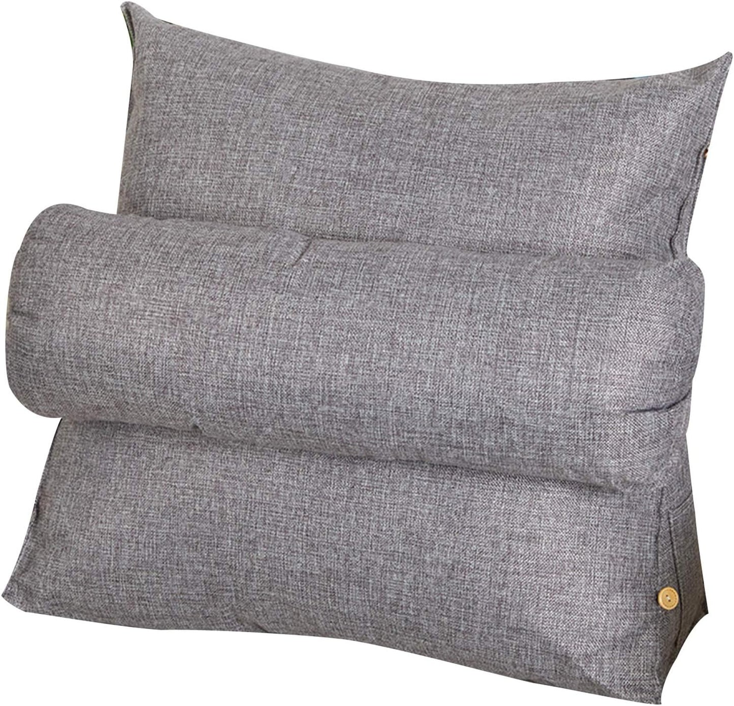 Reading Pillow Adjustable Triangle Lumbar Support Cushion for Bedroom Living Room Zipper Design 4 Color Optional 16 Size (Color : Gray Size : 45x20x40cmcm((2 Pieces)) (Gray 60x20x50cm (2 Pieces))