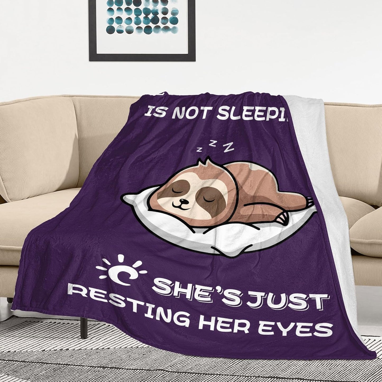 Auntie Gift Ideas, Aunts Birthday Gifts, Best Auntie Ever Gifts, Christmas Mother's Day Birthday Gifts for Aunt from Niece Nephew, Super Soft & Cozy Sloth Aunt Blanket Throw 60"X50"