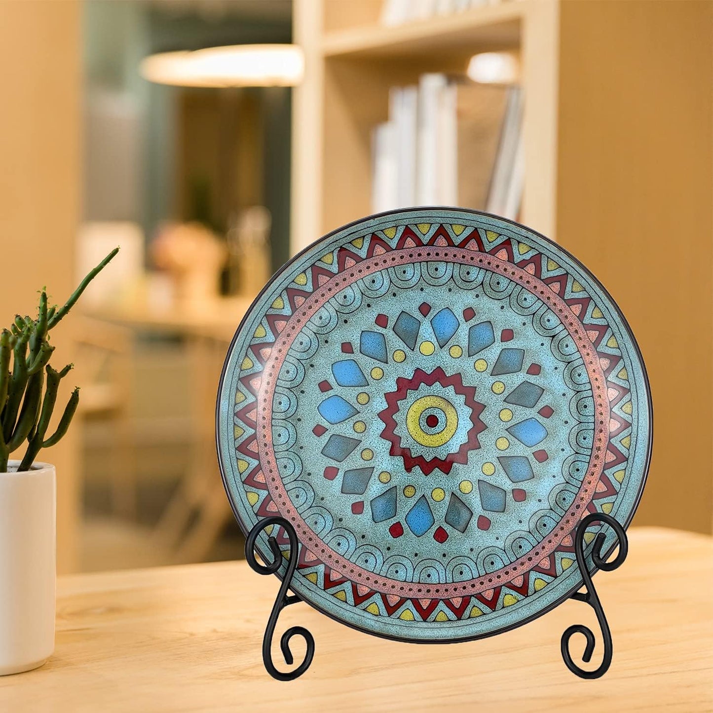 6 Inch Plate Stands for Display, 1Pack Black Iron Adjustable Easel Stand for Photo Picture Frame Plate Album and Home Decoration