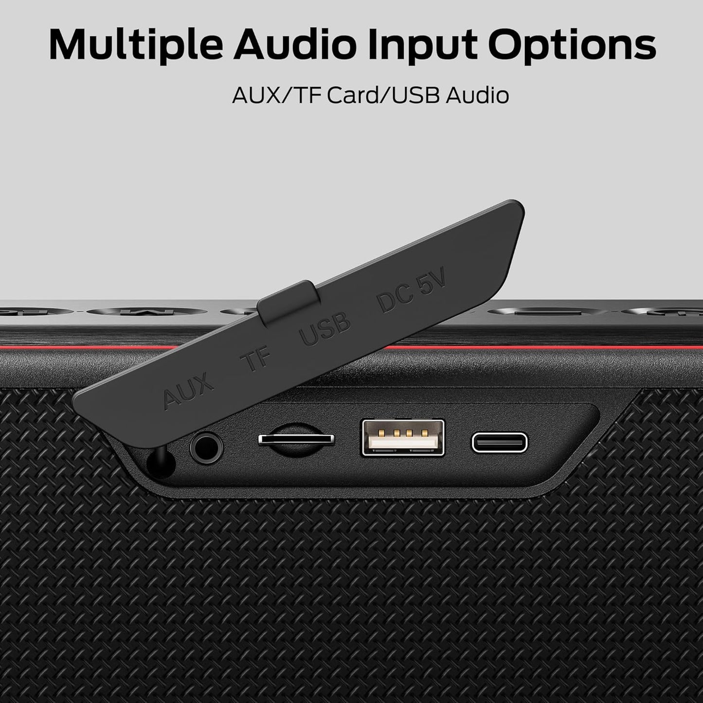 Monster Shock Pro Bluetooth Speaker with Strap, 80W Loud Speaker with Deep Bass, Portable Wireless Speakers with TWS, Long Playtime & Waterproof for Outdoors/Indoors, Supports AUX/TF Card/USB Audio