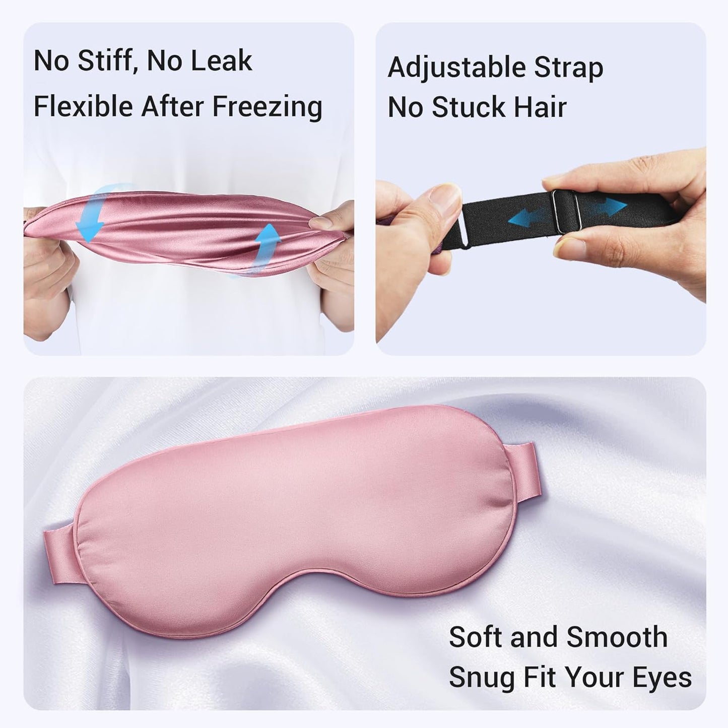 Self Care Gifts for Women: Cooling Eye Mask for Eye Care - Fsa Eligible Items Migraines Headache Relief Ice Pack Mask Products - Cold Compress for Puffy Eyes - Relaxing Gifts (Pink)