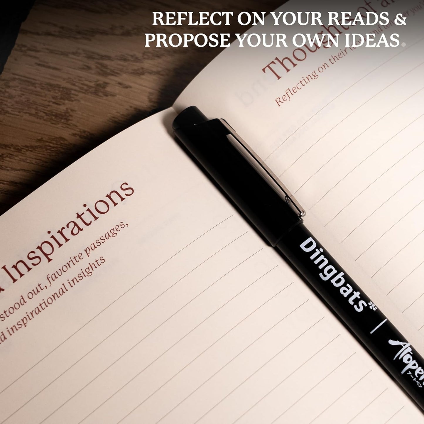 Dingbats* Reading Journal for Book Lovers - Thick Paper Thread-Bound Hardcover Book Tracker to Record Reads, Quotes & Reflections, with Elastic Closure, Pen Loop & Bookmarks for Organized Reading