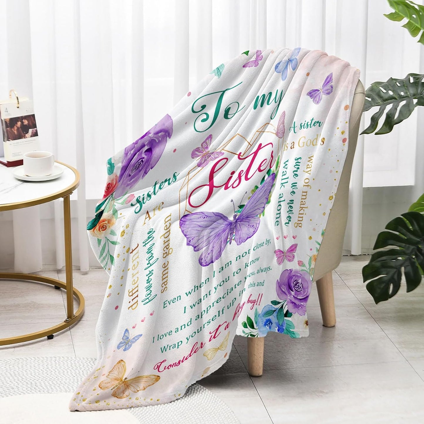 Sister Gifts from Sisters, Birthday Graduation Gift Ideas for Sisters from Brother, to My Sister Gifts Throw Blanket 60" x 50"