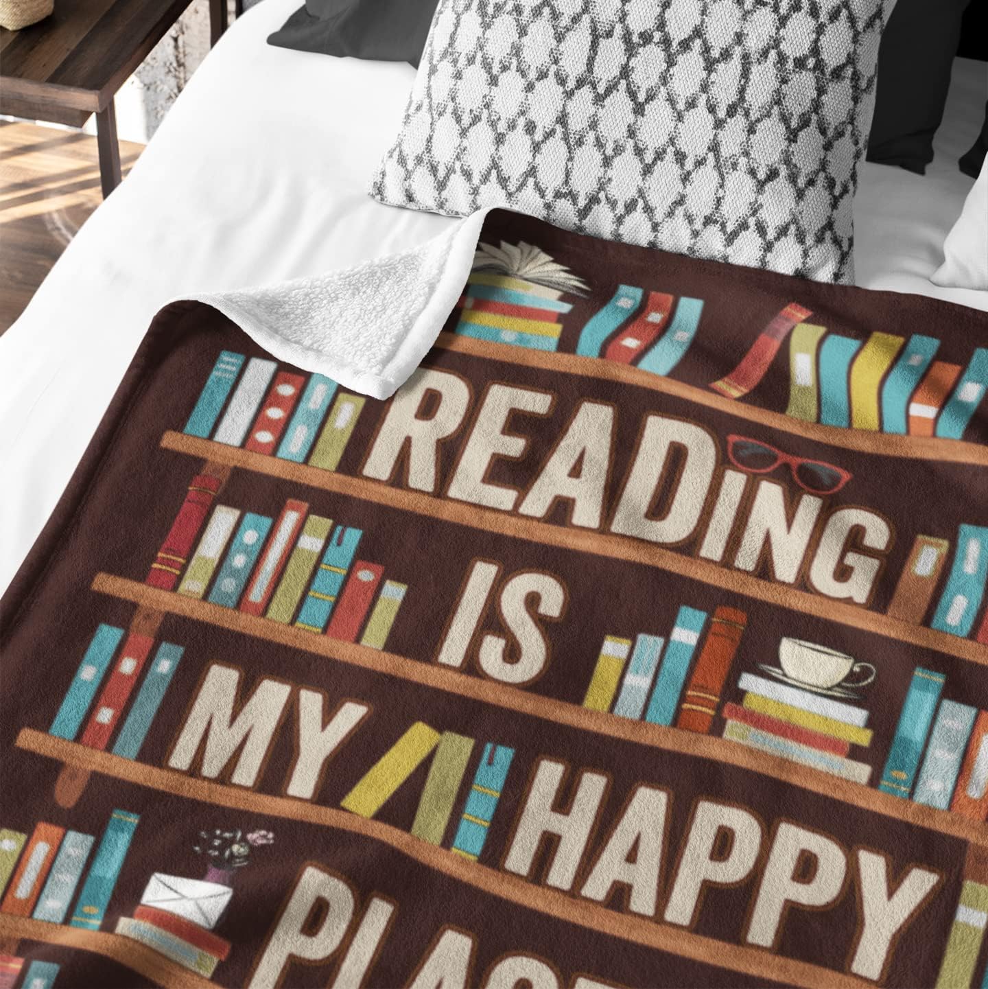 CUJUYO Book Lovers Gifts Blanket - Librarian Gifts Throw Blanket 80"x60" - Book Club Gifts for Reading Lover Bookish - Literary Gifts Ideas - Best Bookworm Gifts on Birthday Christmas Graduation