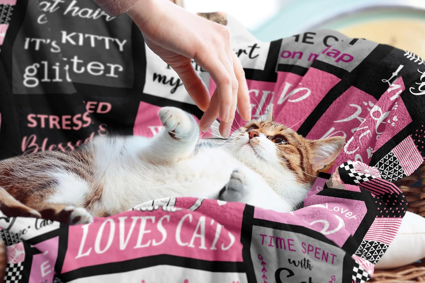 Cat Blanket Gifts 50"x60", Cat Gifts for Women, Cat Lover/Mom/Lady Gifts