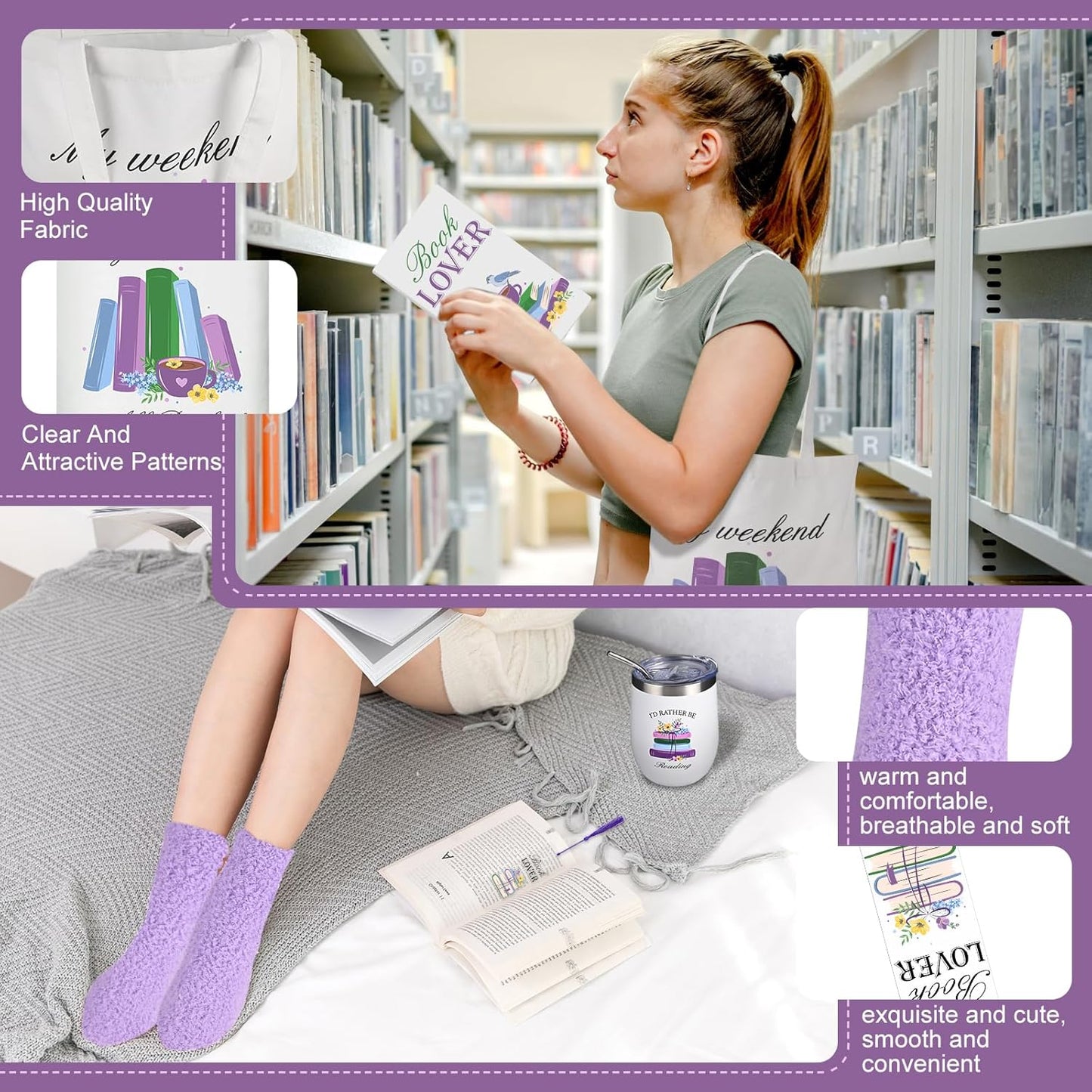 Book Lover Gifts for Women Gifts for Book Lovers Bookish Gift for Readers, Librarians, Bookworms, Women Reading Accessories Valentines Gift for Readers Bookworms