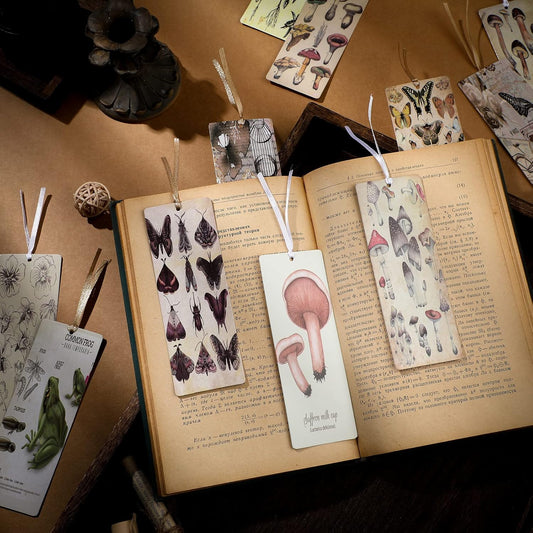 120 Pack Vintage Natural Style Butterfly Flower Plant Bookmarks Vintage Bookmarks Page Clips Assorted Book Markers Set with Exquisite Pattern for Women, Students, and Book Lovers