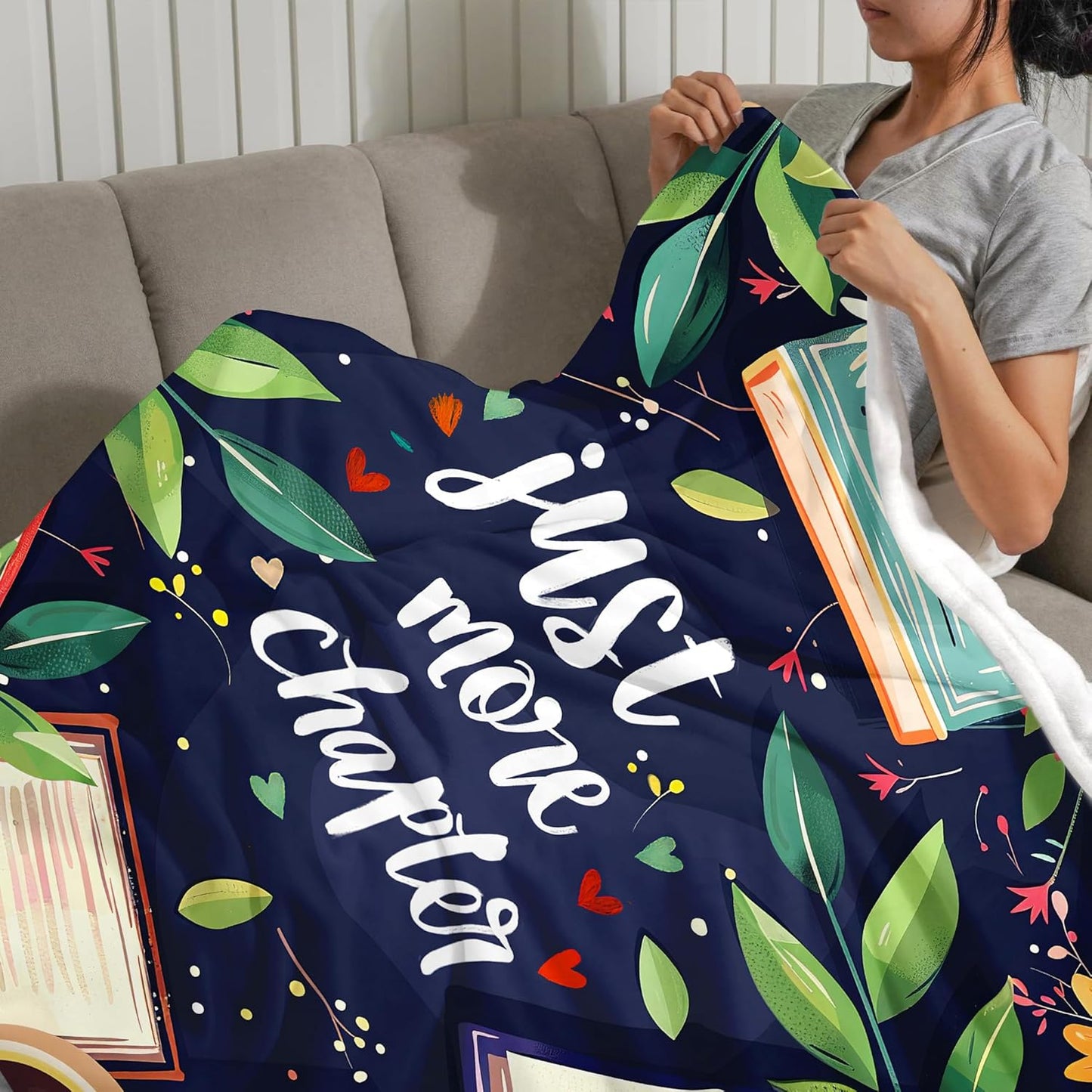 Book Blanket for Book Lovers, Super Soft Unique Reading Books Decor Throw Blanket Gifts for Readers Women Girls Teachers, Warm Cozy Fuzzy Plush Fleece Flannel Throw Blankets 50"x40" for Couch