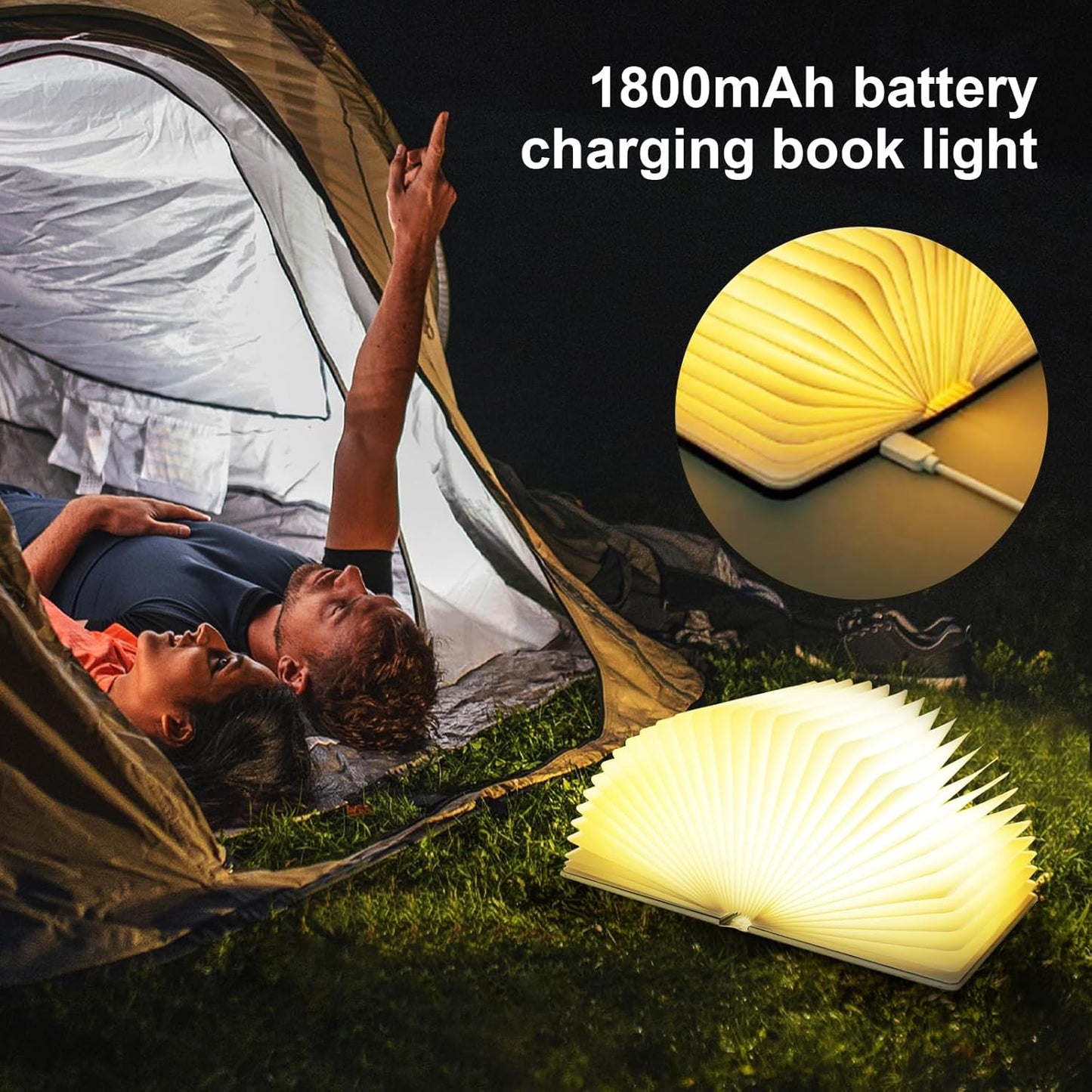 Decorative LED Book Light with Embossed Design,Book Lamp, Book Lovers Gifts, Reading Lights for Books in Bed (Bronze-Colored)
