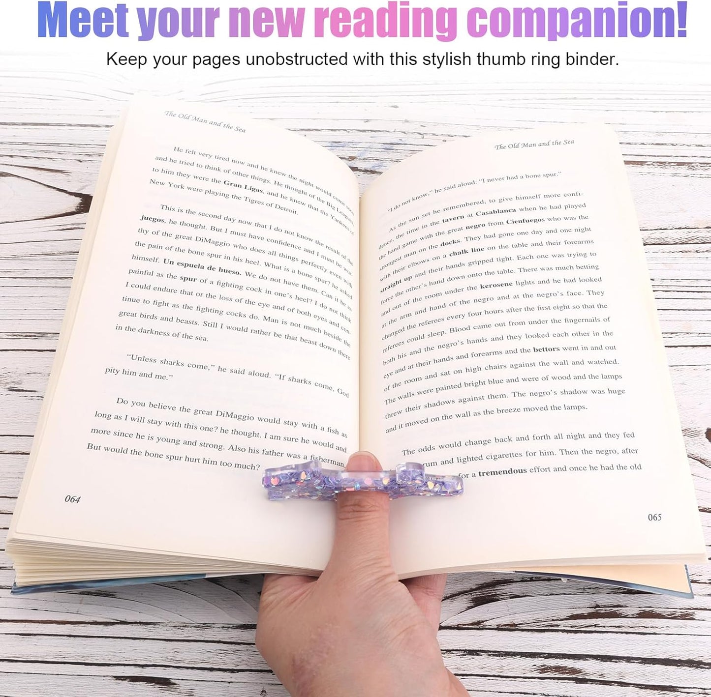 Dog Book Thumb Page Holder, Portable Reading Opener Holder, Plastic Reading Finger Page Holders Thumb Bookmark for Book Lovers Gifts Literary Students Teacher Accessories (Purple)