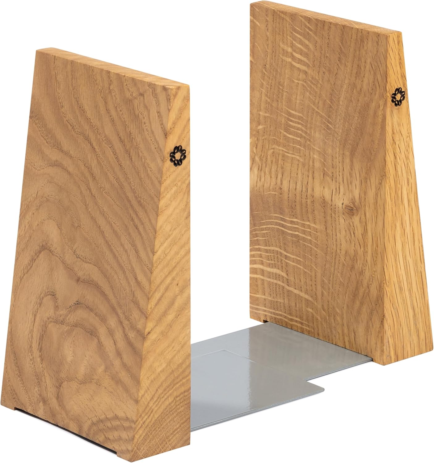 TILISMA Book Ends for Shelves - Handmade Wooden Bookends with Metal Base, Walnut Tree - Sturdy Book Holders for Bookshelves - Fancy Modern Decorative Bookends, Heavy Duty – Home Décor Accessories