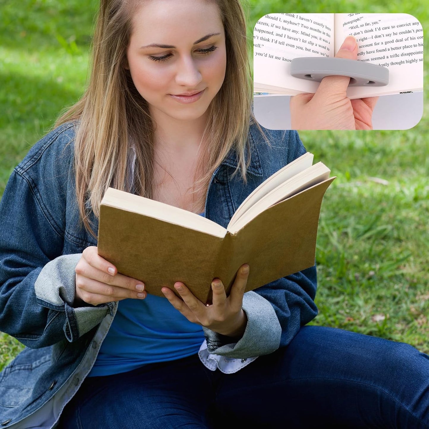 4pcs Book Page Holder Set, Silicone Thumb Page Holder One Handed Finger Read Breathable Waterproof for Reader Bookmark Reading Accessories Gifts for Book Lovers