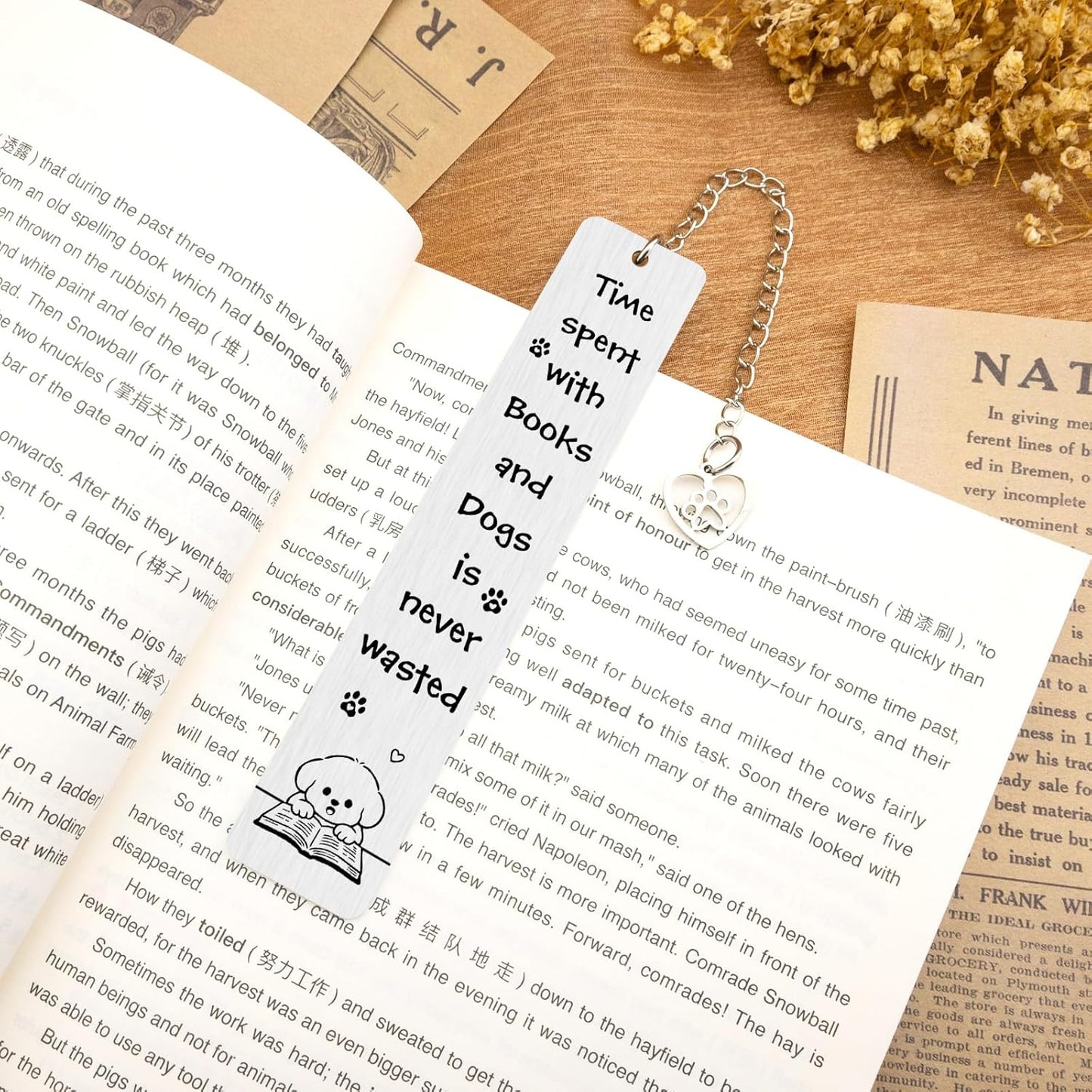 Dog Bookmark Metal Cute Bookmarks for Women Book Accessories for Reading Lovers Gifts for Dog Lovers Friends Teachers Animal Bookmarks Book Lovers Gifts