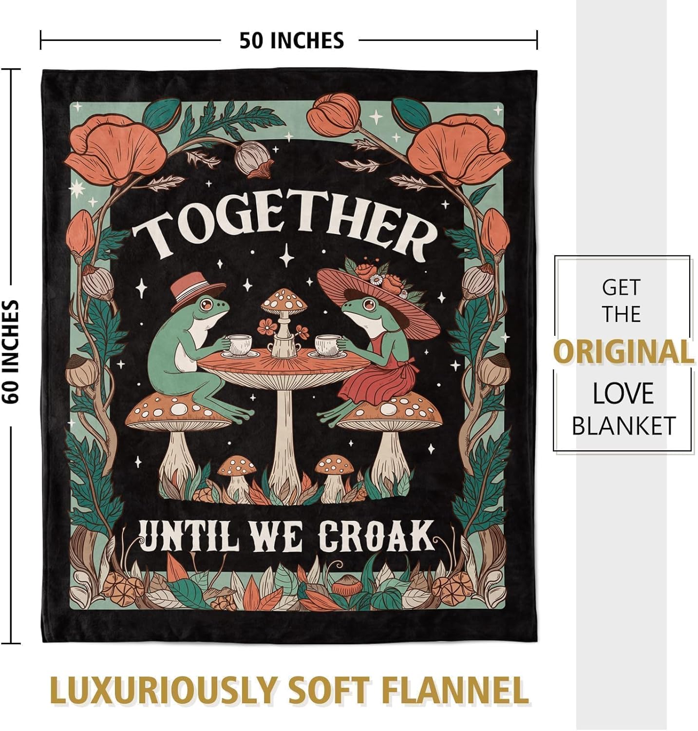 SteadStyle Valentine's Day Gifts for Her Him, Wedding Anniversary Birthday Frog Blanket for Couples Boyfriend Girlfriend, Romantic I Love You Gift for Wife Husband, Couch Picnic Home Decor 60X50