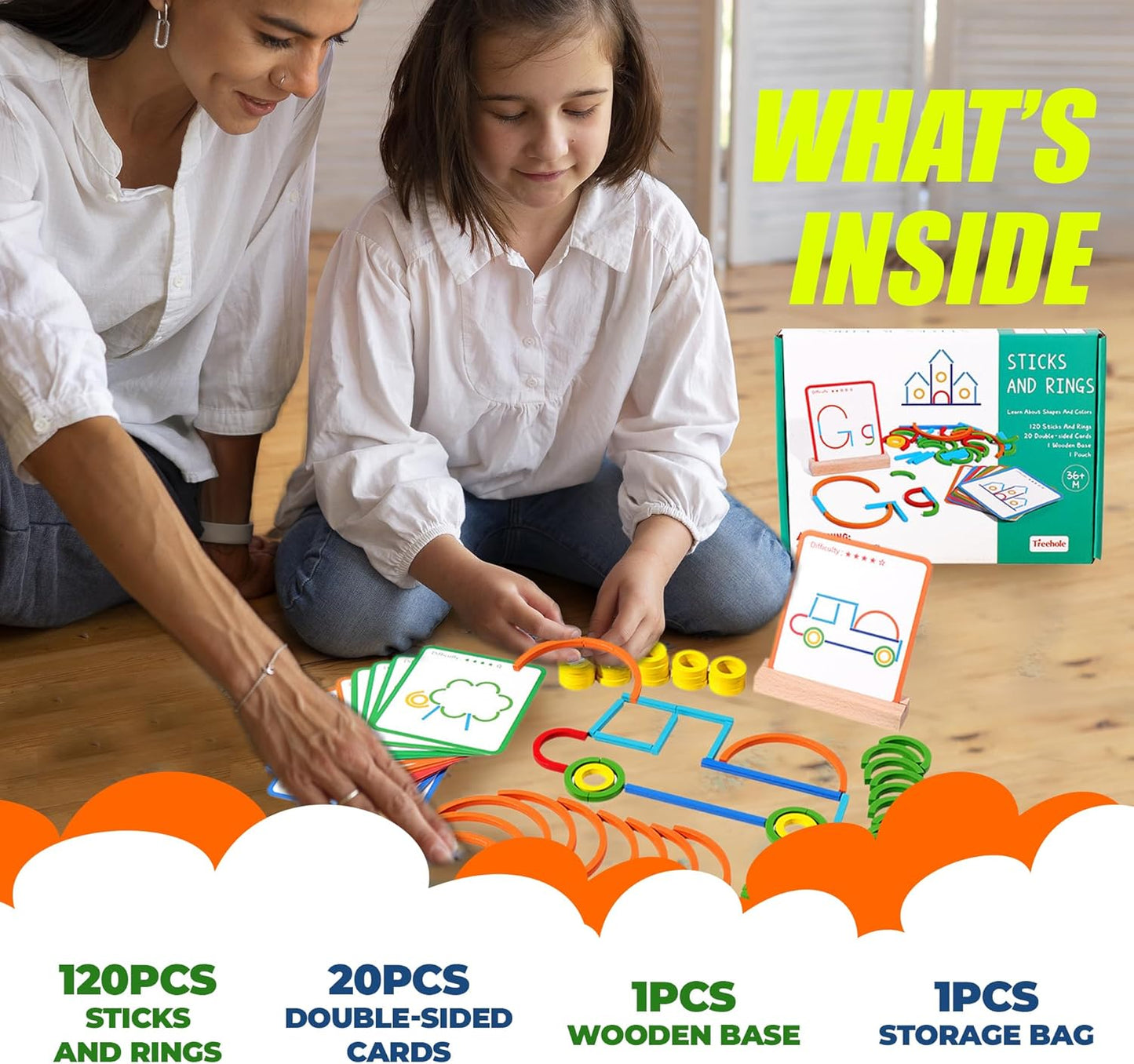 Stem Kids Toys for Creative Learning Building Educational Resources Kids Toy for Preschool and Kindergarten 3 4 5 6 Years Old Boys and Girls Brain Teaser Smart Sticks Toys