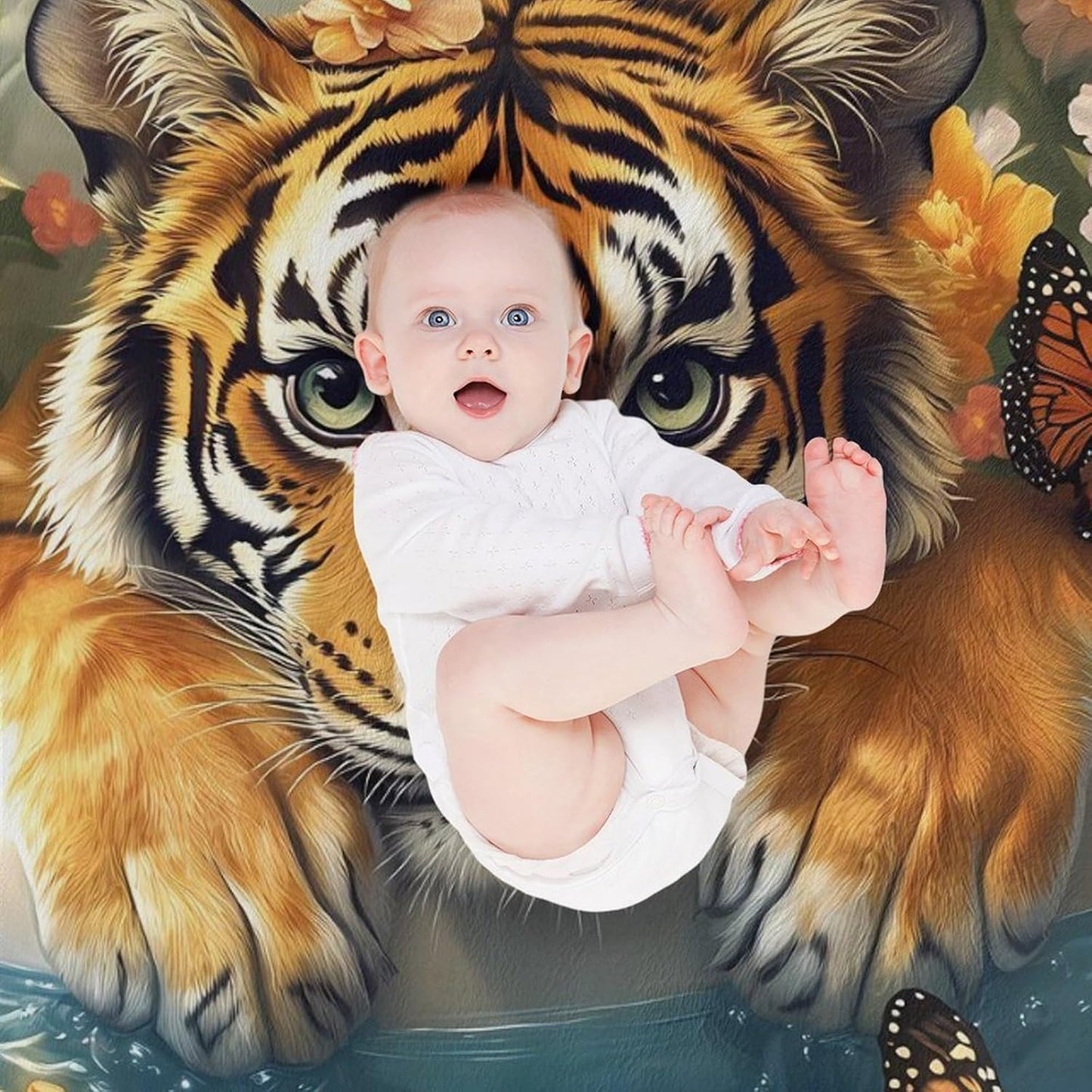Funny Bathroom Tiger in Bathtub Throw Blanket for Couch Bed Plush Cozy Fuzzy Flannel Blanket for All Season 66"x90"