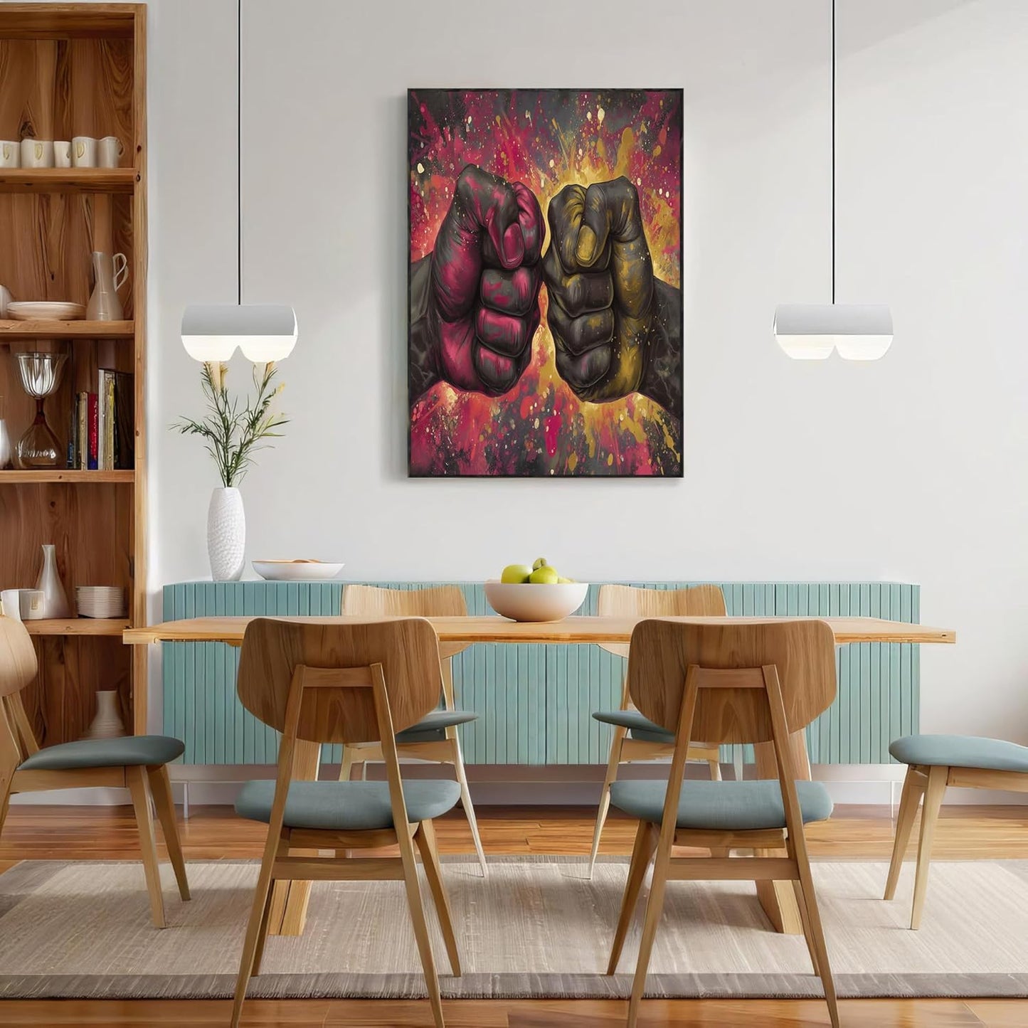 GDJSMIN Street Art Style Wall Art, Graffiti Fist Painting Poster for Reading Room Living Room Decor 24 x 36 inch Unframed