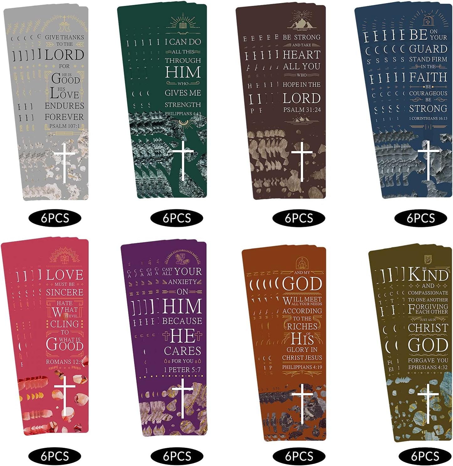 ANZON MORIES 48 Pieces Christian Scripture Bookmarks with Bible Verse Quotes & Storage Box, Inspirational Book Mark Religious Marker Christian Art Gift Bookmark for Reading Lover, Men, Women, Kids
