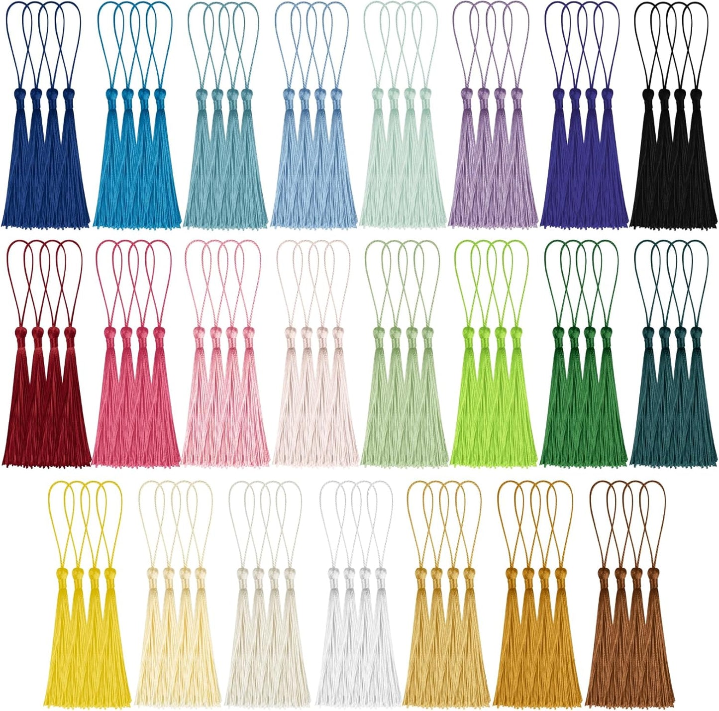 MAQIHAN Bookmark Tassels Bulk - 90PCS Mini Tassels with Loops, 23 Colors Tassel for Crafts, 5.1 Inch Tassel for Keychain Making, Decoration, DIY Bookmarks, Graduation, Keychain, Jewelry