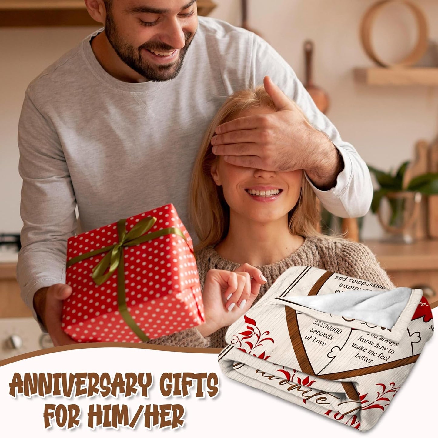 1 Year Anniversary Blanket Gifts - One Year Wedding Anniversary Marriage Gifts for Him Her, 1st Wedding Gift for Husband Wife, Happy 1 Year Anniversary Paper Gifts for Couple Boyfriend, 60"x50"