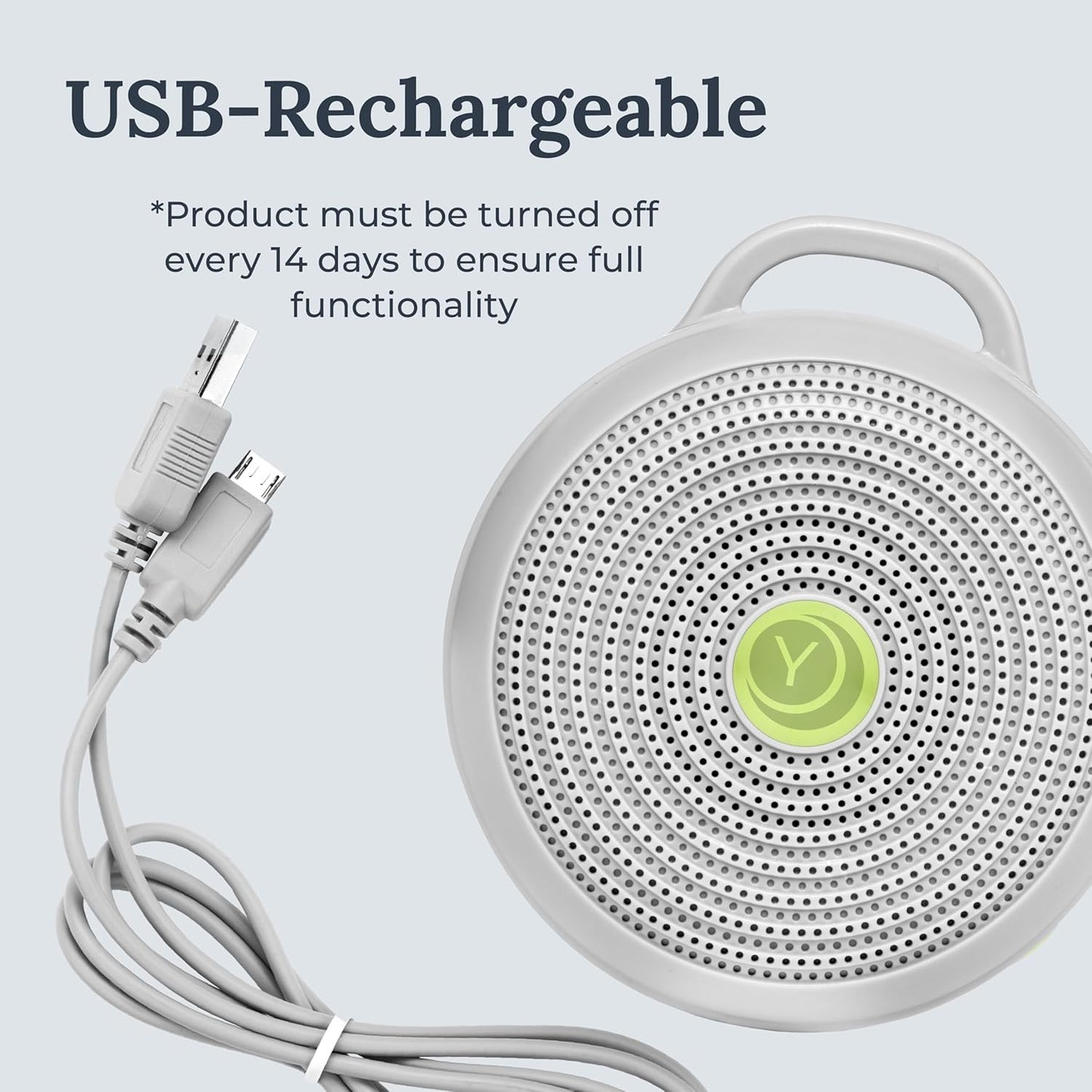Yogasleep Hushh Portable White Noise Sound Machine for Baby, 3 Soothing Natural Sounds with Volume Control, Compact Size, Noise Canceling for Sleep Aid, Office Privacy, & Meditation, Registry Gift
