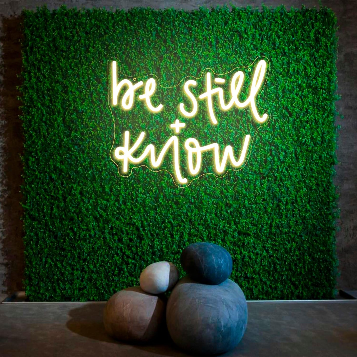 Be still and Know Neon Sign Dimmable Neon Signs for Wall Decor Inspirational LED USB Light Up Sign for Christian Home Decor Jesus Wall Art Bedroom Living Room Be Still And Know That I Am God Gifts