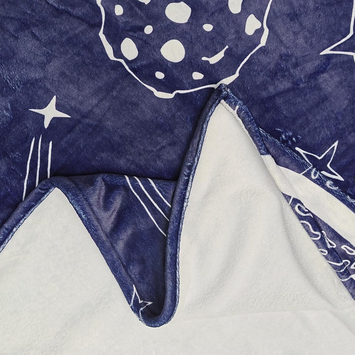 Space Blanket Super Soft Navy Blue Planets and Stars Throw Lightweight Fleece Bed Blankets for Kids Adults Couch Bed (48"x 60", Space)