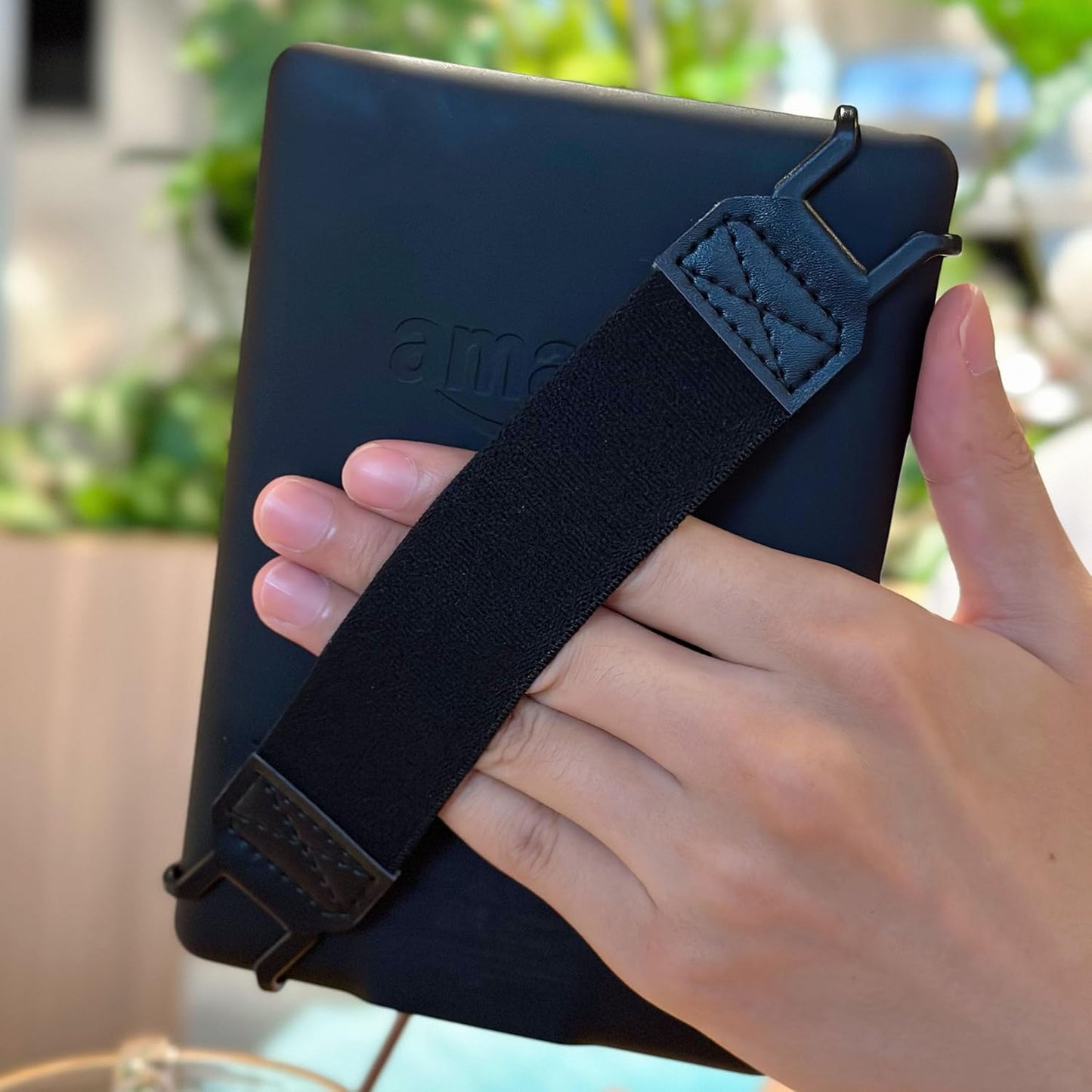 Security Hand-Strap for 6-8" Kindle eReaders Fire Tablet - Kindle/Kobo/Voyaga/Lenovo/Sony Kindle E-Book Tablet, High-Elasticity Versatile Hand Strap Lightweight Finger Grip Holder,Black