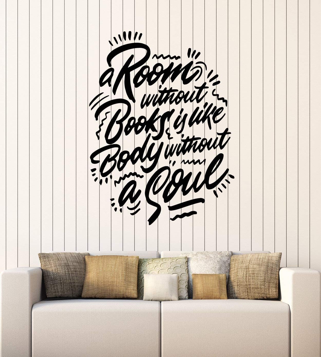 WallStickers4ever Vinyl Wall Decal Book Literature Reading Room Bookworm Quote Stickers Mural Large Decor (g3528) Black